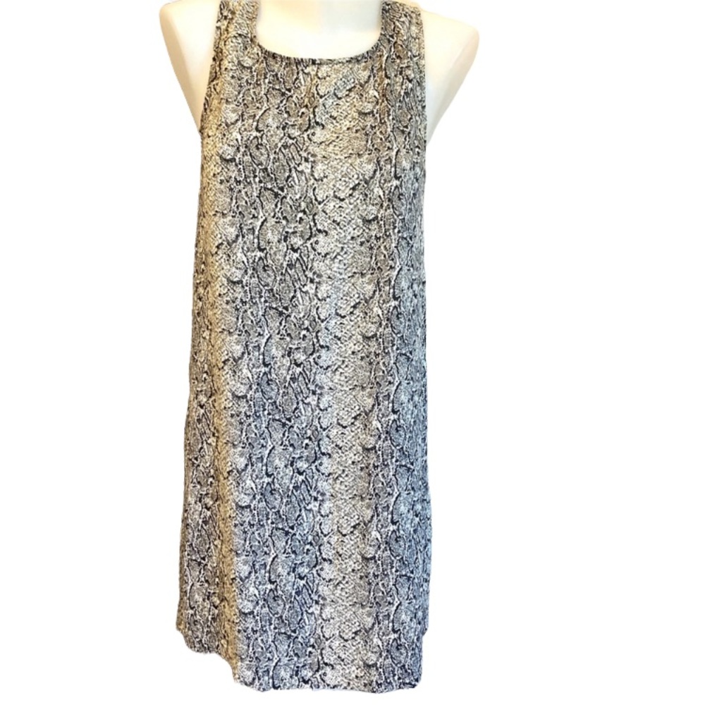YAYA Nom de Plume snakeskin sheath slip dress sleeveless M medium RN 66170 yaya